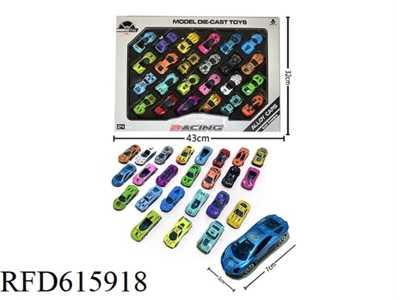 1:64 SLIDING ALLOY CAR (24 PIECES)