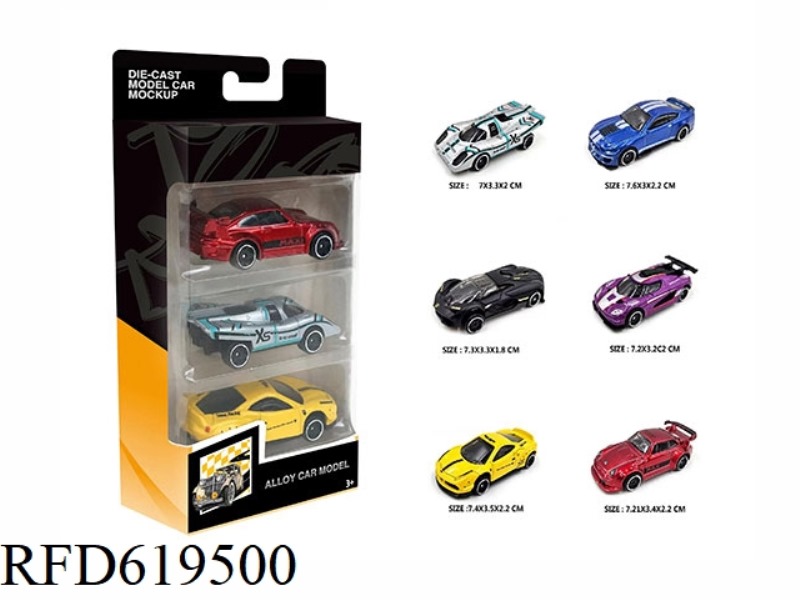 1:64 SLIDING ALLOY CAR 6 MODELS 3 BOXES