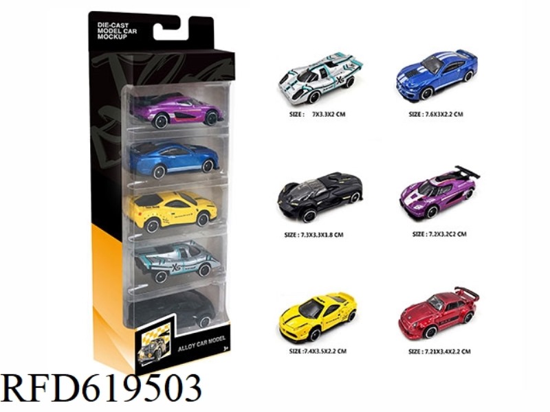1:64 SLIDING ALLOY CAR 6 MODELS 5 BOXES