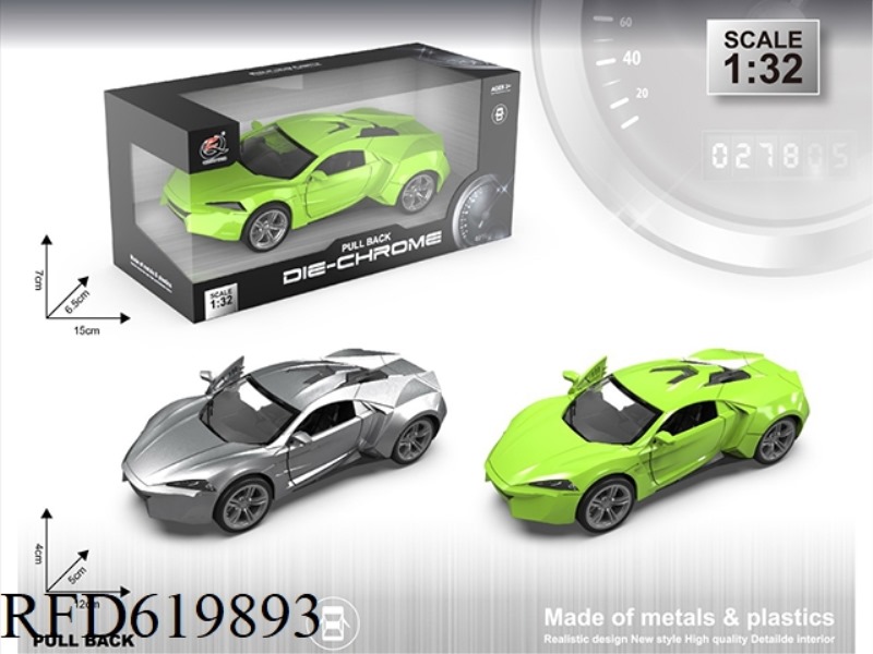 1:32L ALLOY CAR DOUBLE DOOR PULL BACK (TWO COLORS MIXED)