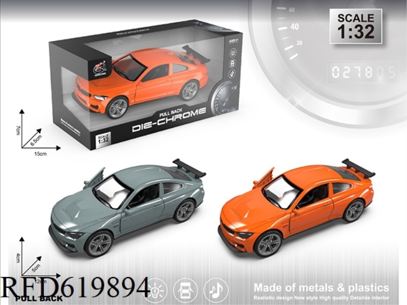 1:32B HORSE SIMULATION ALLOY CAR LIGHTING SOUND DOUBLE DOOR PULL BACK (TWO COLORS MIXED)