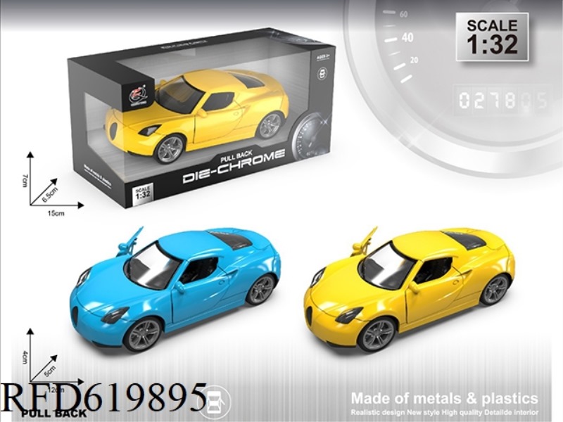 1:32A ALLOY CAR SIMULATION DOUBLE DOOR PULL BACK (TWO COLORS MIXED)