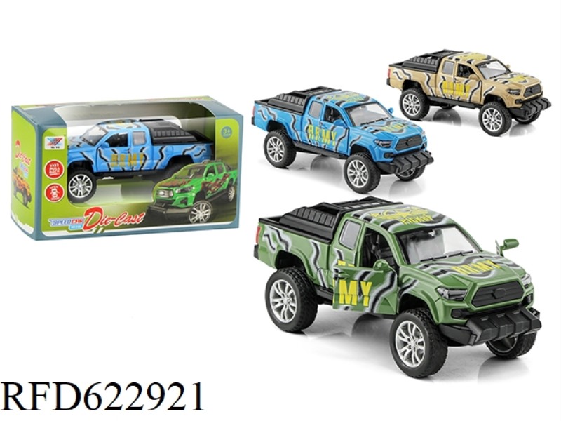 1:32 ALLOY CAR CAMOUFLAGE MILITARY CAR PULL BACK DOOR (1 ONLY)