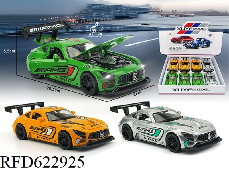 1:24 ALLOY CAR AMG EXPLOSIVE LATTE 4 DOOR PULL BACK LIGHTING MUSIC (8 PIECES)