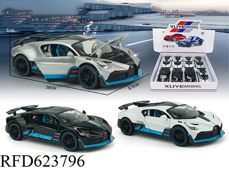 1:24 ALLOY BUGATTI MODEL CAR SIX-DOOR COMEBACK LIGHTING MUSIC (8PCS)