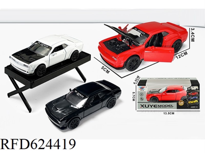 1:36 PULL BACK THREE DOOR ALLOY CAR DODGE CHARGER (1 PACK)