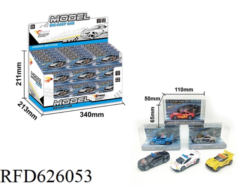 36PCS BOILBACK ALLOY 6 POLICE CARS 1:64