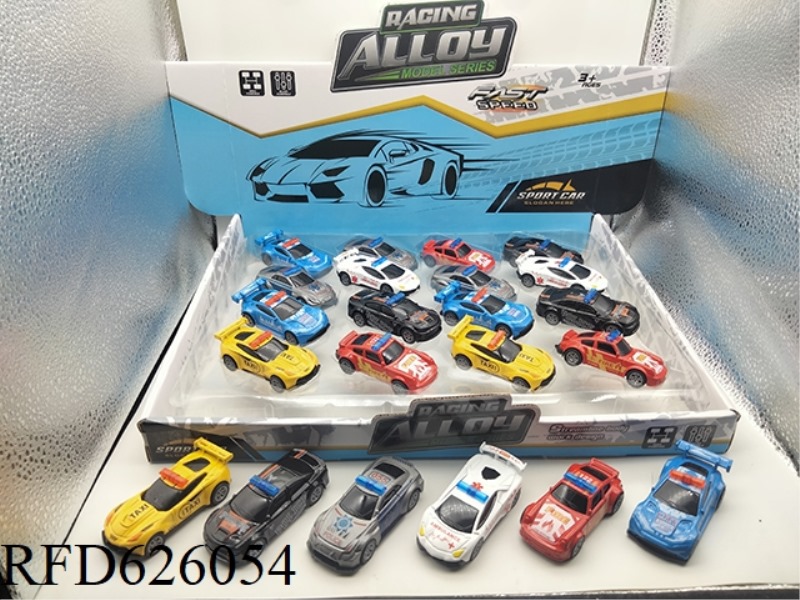 12PCS BOILBACK ALLOY 6 POLICE CARS 1:64