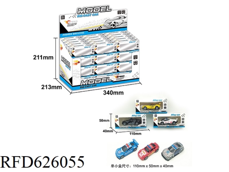 60PCS BOILBACK ALLOY 6 POLICE CARS 1:64