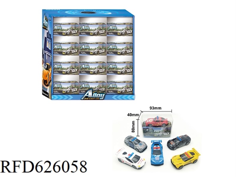 60PCS BOILBACK ALLOY 6 POLICE CARS 1:64