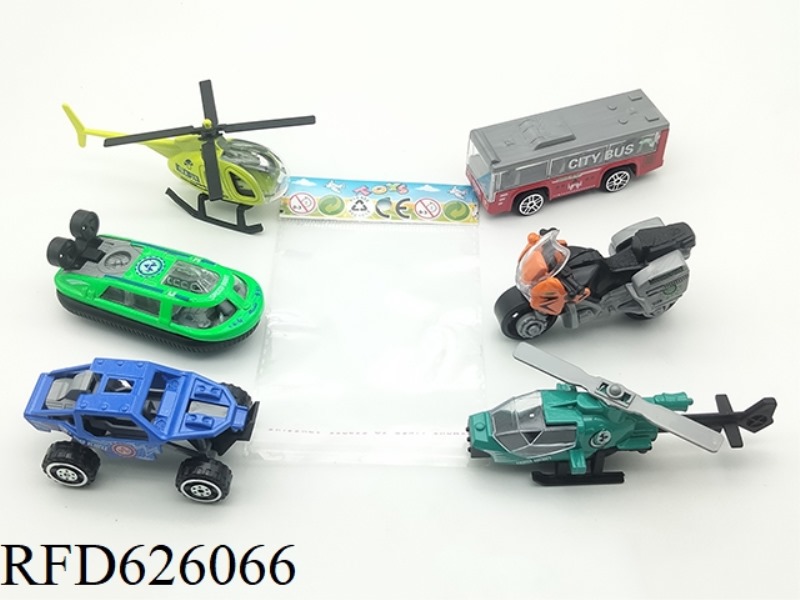 6 ALLOY TAXI BUS MOTORCYCLE AIRCRAFT