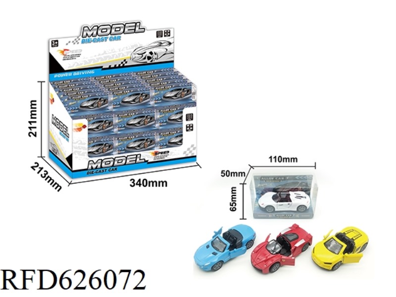 36PCS DOUBLE DOOR PULL-BACK ALLOY CAR 4 MODELS 1:43