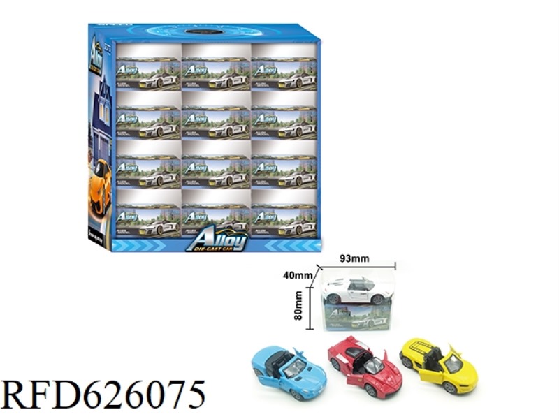 60PCS DOUBLE DOOR PULL-BACK ALLOY CAR 4 MODELS 1:43