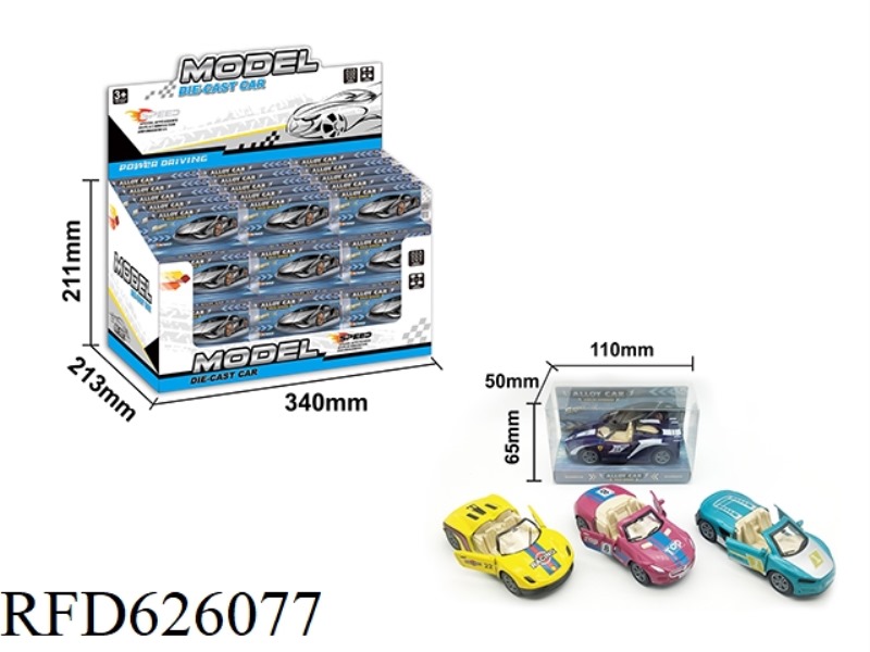 36PCS DOUBLE DOOR PULL-BACK ALLOY CAR 4 MODELS 1:43