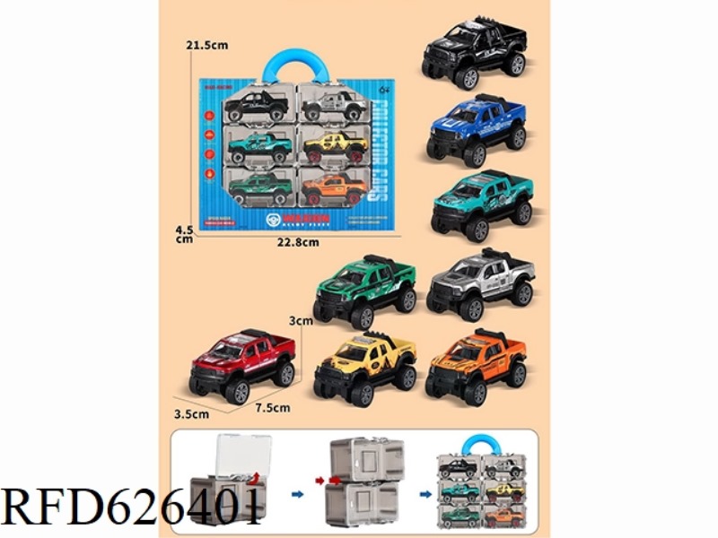 ALLOY SLIDING CAR SET 6PCS