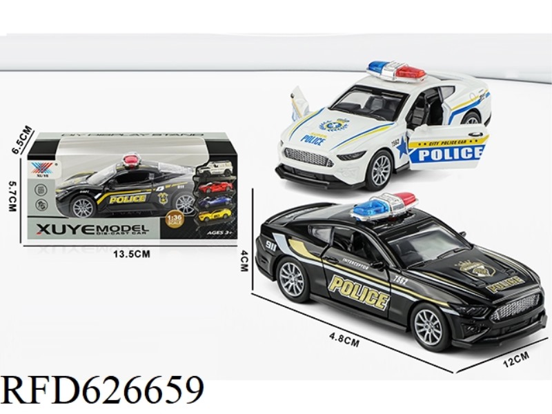 1:36 ALLOY OPEN DOOR PULL-BACK MUSTANG POLICE CAR (1PCS)