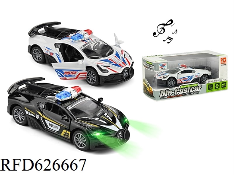 1:32 ALLOY BUGATTI POLICE CAR LIGHT MUSIC (1PCS)