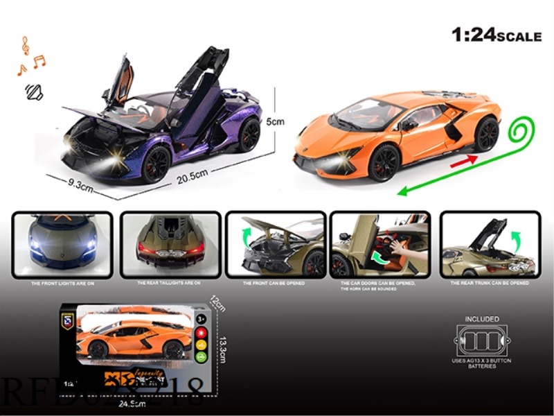 ENGLISH 1:24 ALLOY LIGHT SOUND LAMBORGHINI NEW BULL MODEL