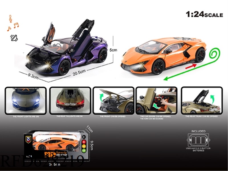 ENGLISH 1:24 ALLOY LIGHT SOUND LAMBORGHINI NEW BULL MODEL