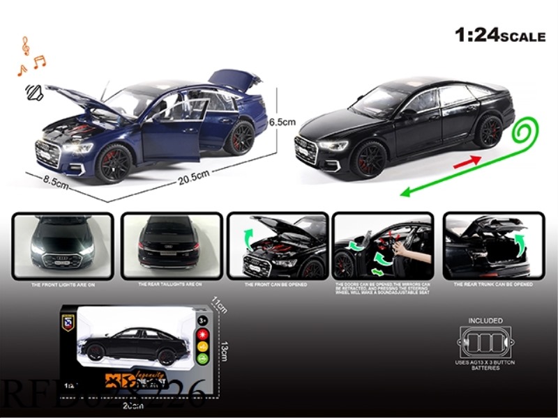 ENGLISH 1:24 ALLOY LIGHT SOUND AUDI A6L MODEL
