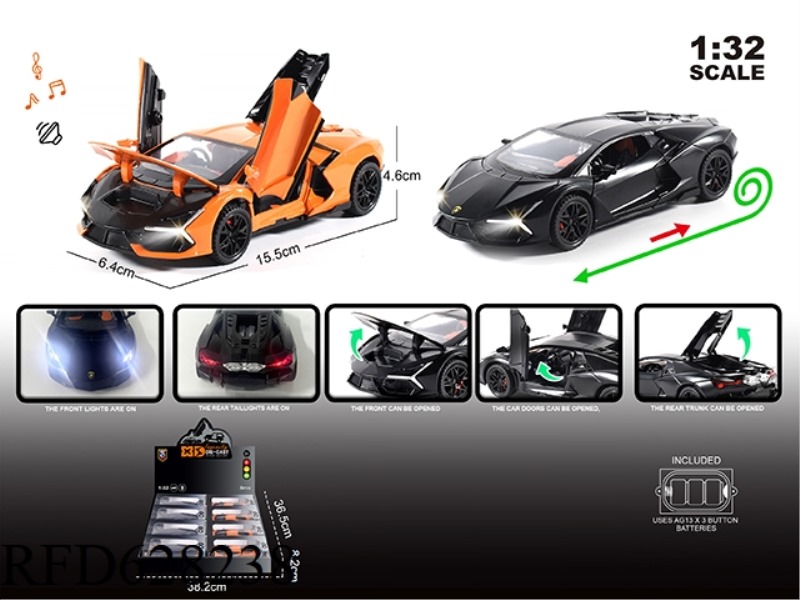 ENGLISH 1:32 ALLOY LIGHT SOUND LAMBORGHINI NEW BULL MODEL 8PCS