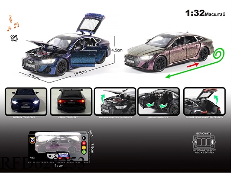 RUSSIAN 1:32 ALLOY LIGHT SOUND AUDI RS7 MODEL