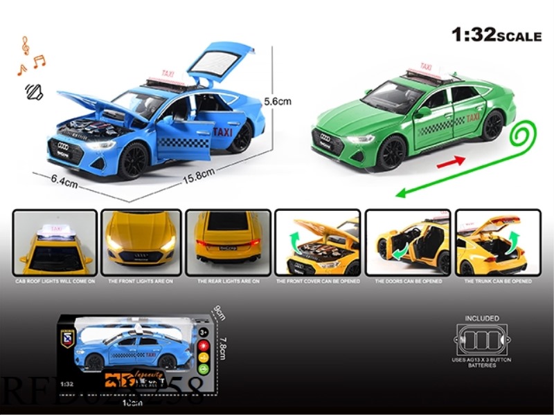 ENGLISH 1:32 ALLOY LIGHT SOUND AUDI RS7 TAXI MODEL