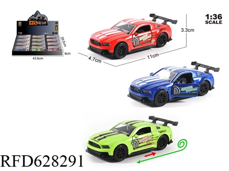1:36 MUSTANG TRACK MODEL 12PCS