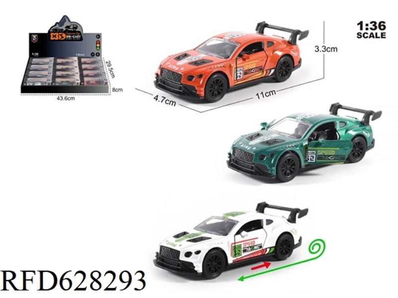 1:36 BENTLEY GT TRACK MODEL 12PCS