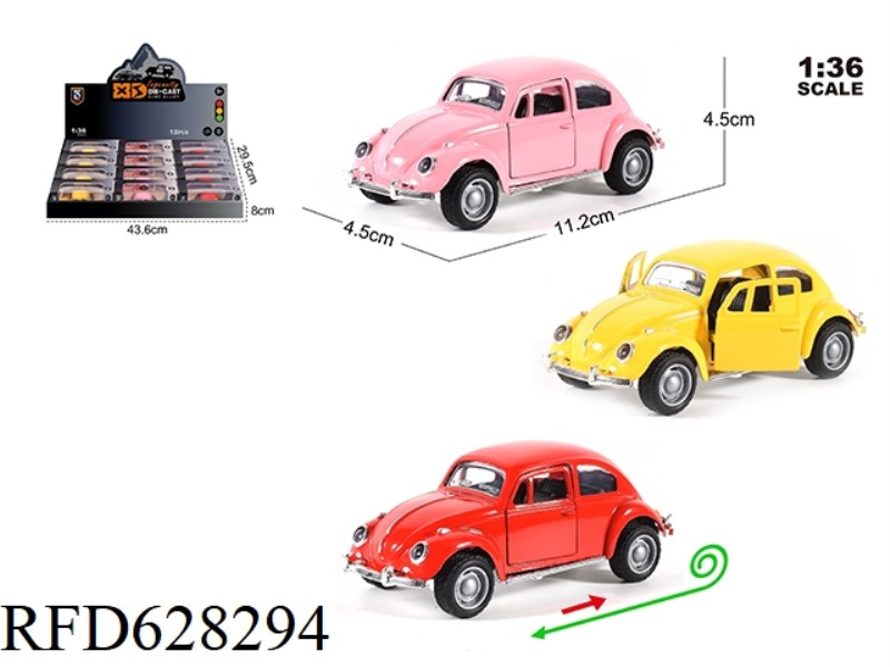 1:36 VOLKSWAGEN BEETLE MODEL 12PCS