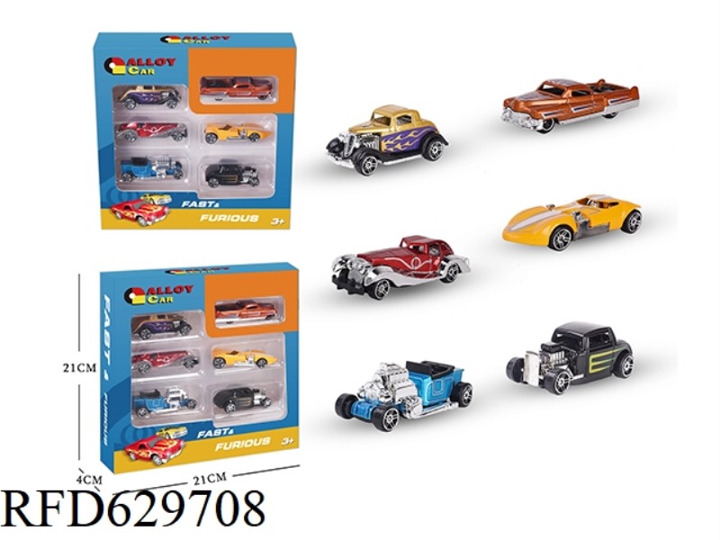 6PCS ALLOY VINTAGE CLASSIC CAR