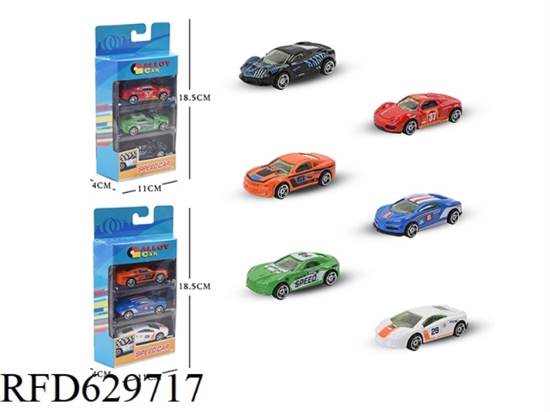 3PCS ALLOY SIMULATION RACING CAR