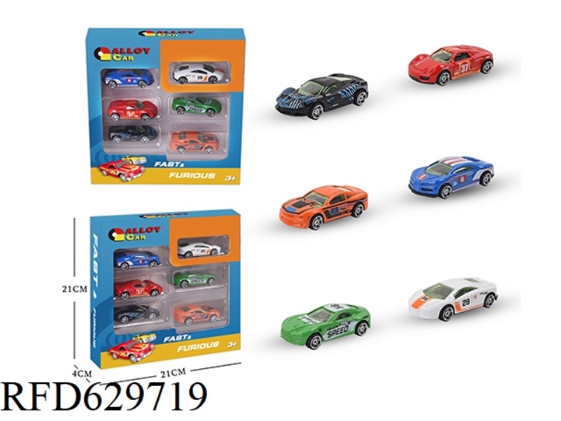 6PCS ALLOY SIMULATION RACING CAR
