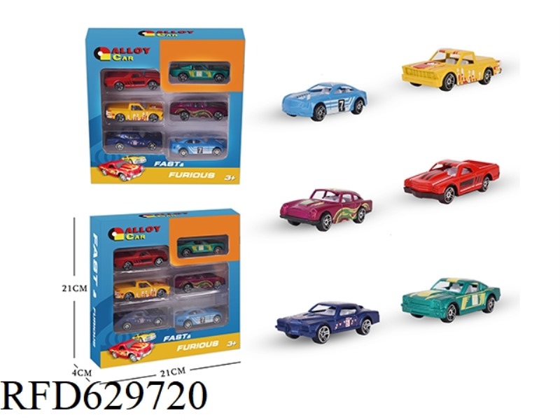6PCS ALLOY RETRO SPORTS CAR