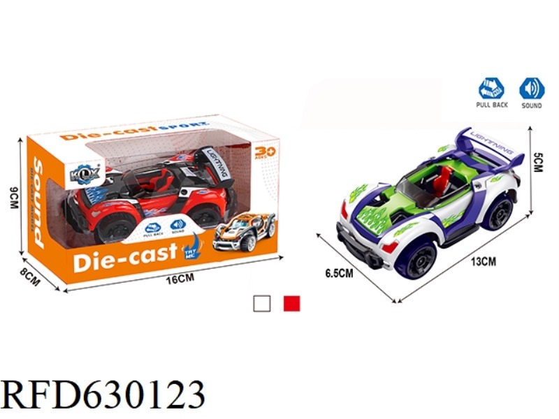 ALLOY PULL-BACK SPORTS CAR WITH SOUND