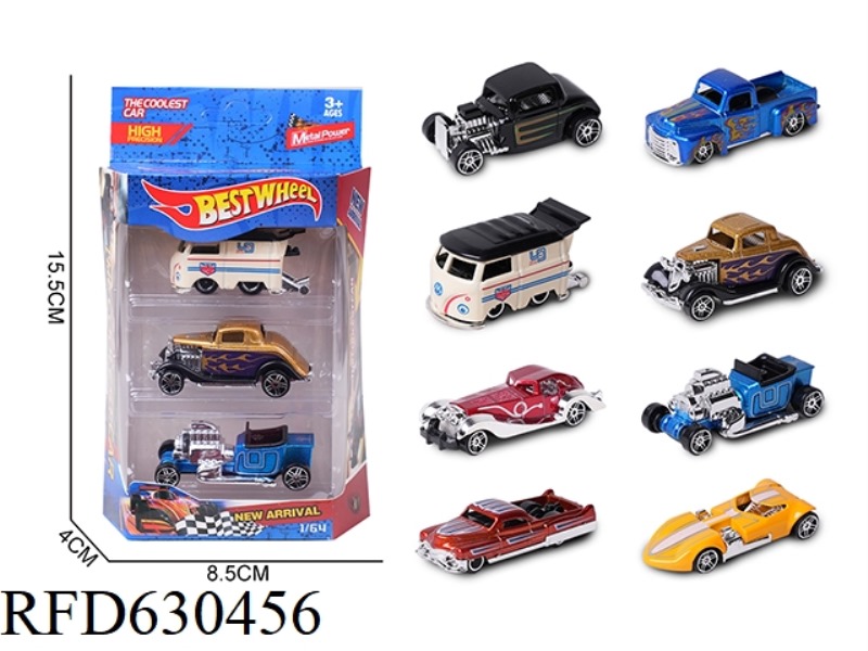 1:64 ALLOY CAR (CLASSIC CAR) 3 PIECES BOXED