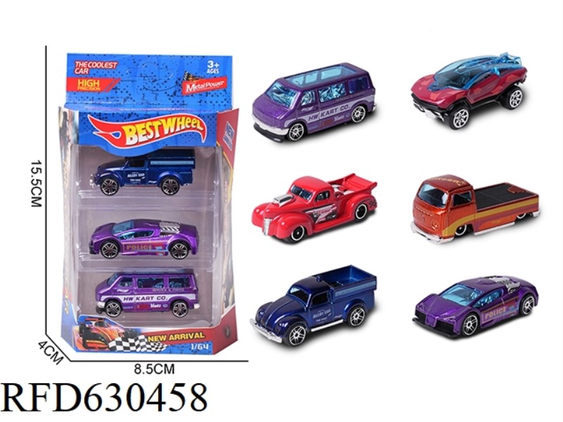 1:64 ALLOY CAR (TRUCK, BUS, SPORTS CAR) 3 BOXED