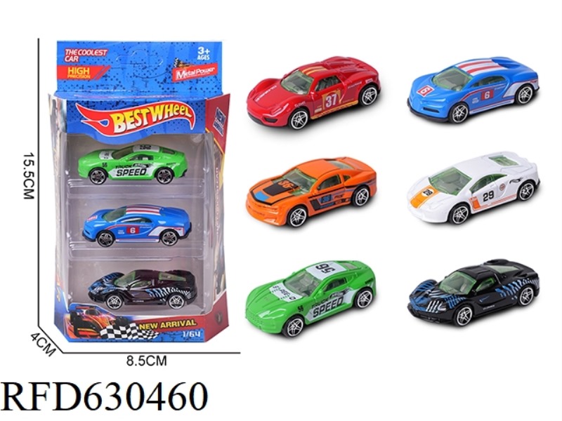 1:64 ALLOY CAR (RACING, SPORTS CAR) 3 BOXED