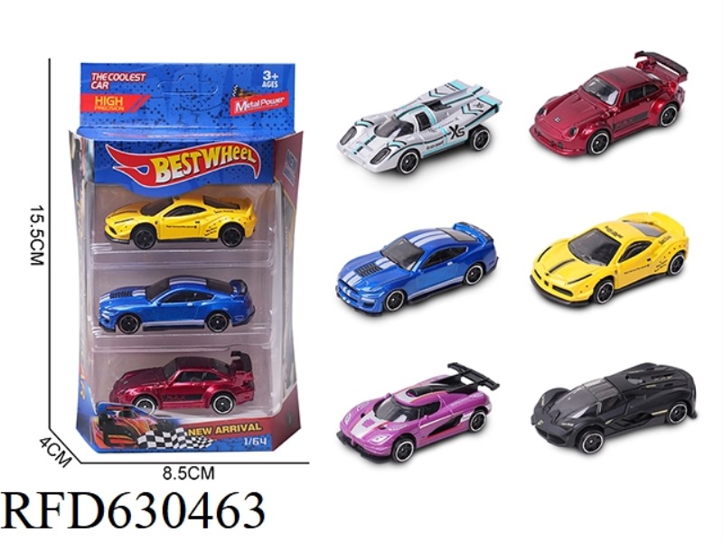 1:64 ALLOY CAR (RACING, SPORTS CAR) 3 BOXED