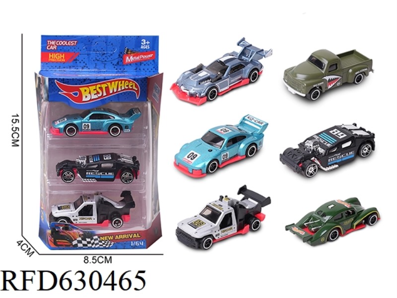 1:64 ALLOY CAR (RACING) 3 BOXED
