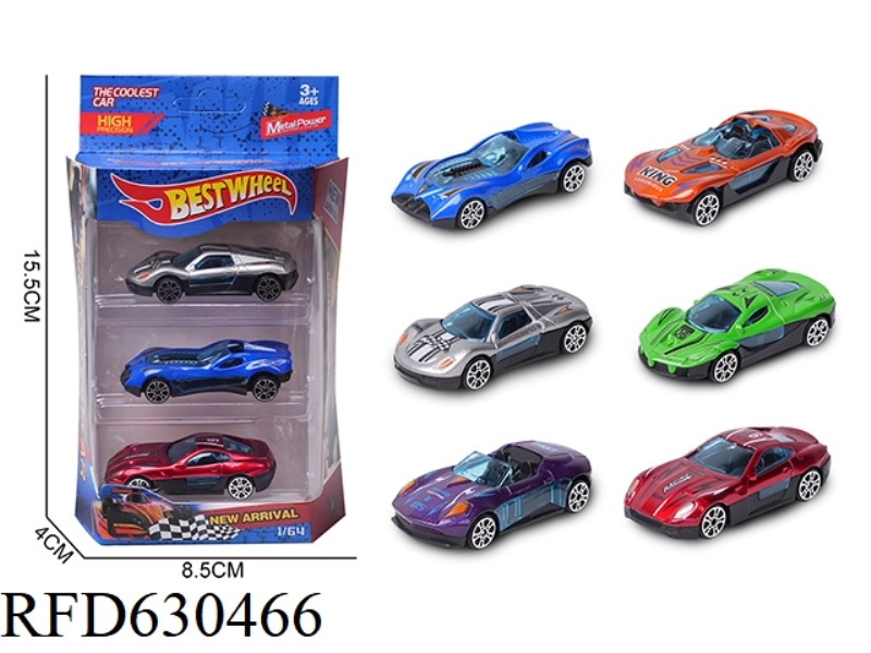 1:64 ALLOY CAR (RACING, SPORTS CAR) 3 BOXED