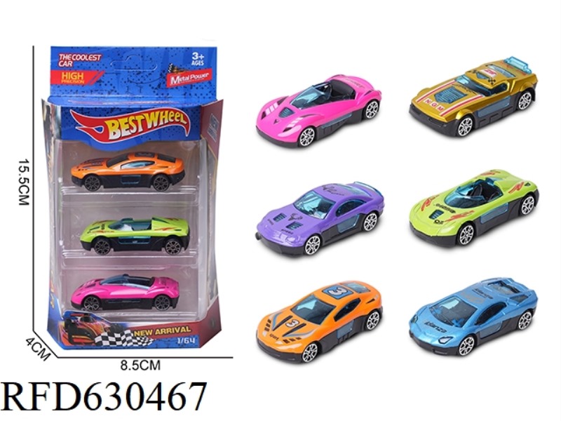 1:64 ALLOY CAR (RACING, SPORTS CAR) 3 BOXED
