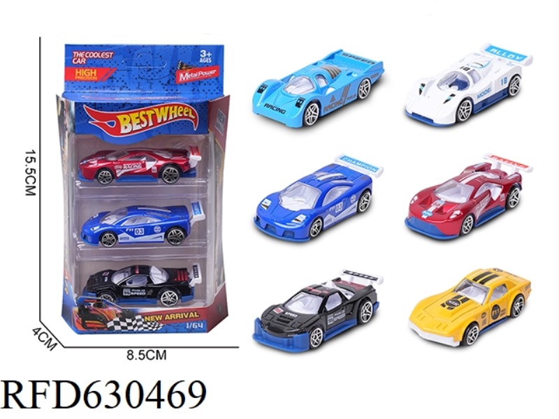 1:64 ALLOY CAR (RACING, SPORTS CAR) 3 BOXED