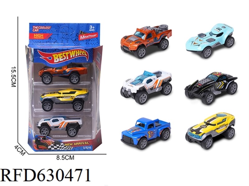 1:64 ALLOY CAR (OFF-ROAD VEHICLE) 3 BOXED