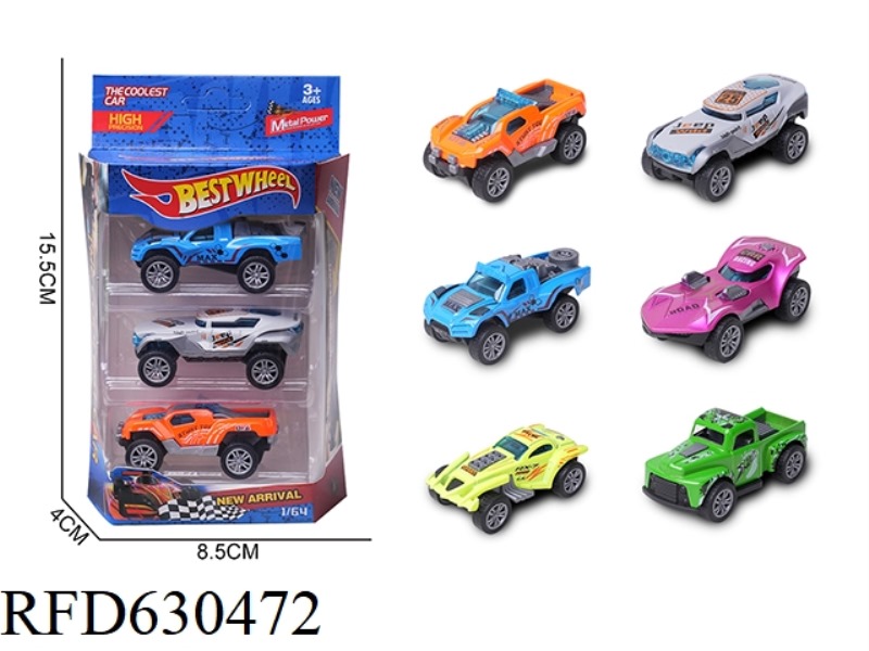1:64 ALLOY CAR (OFF-ROAD VEHICLE) 3 BOXED
