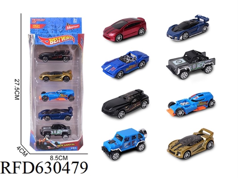 1:64 ALLOY CAR (RACING, SPORTS CAR, OFF-ROAD VEHICLE) 5 BOXED