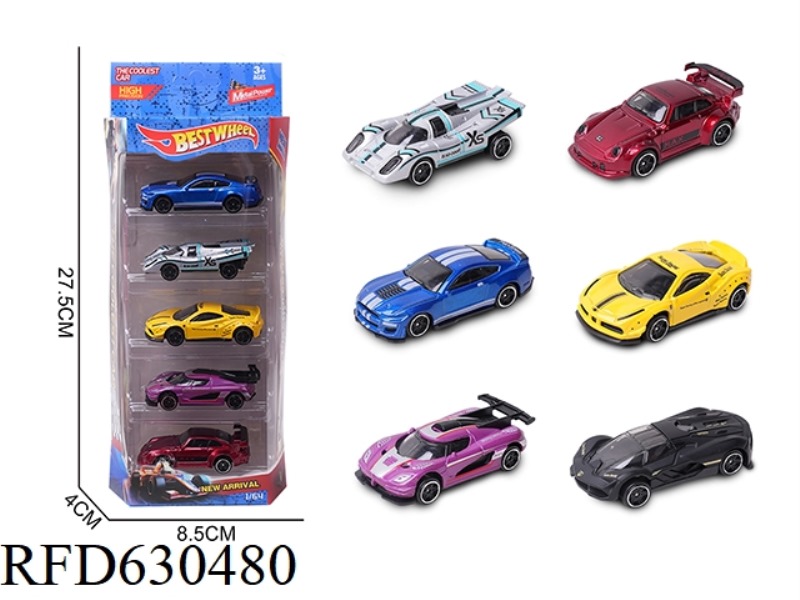 1:64 ALLOY CAR (RACE CAR, SPORTS CAR) 5 BOXED