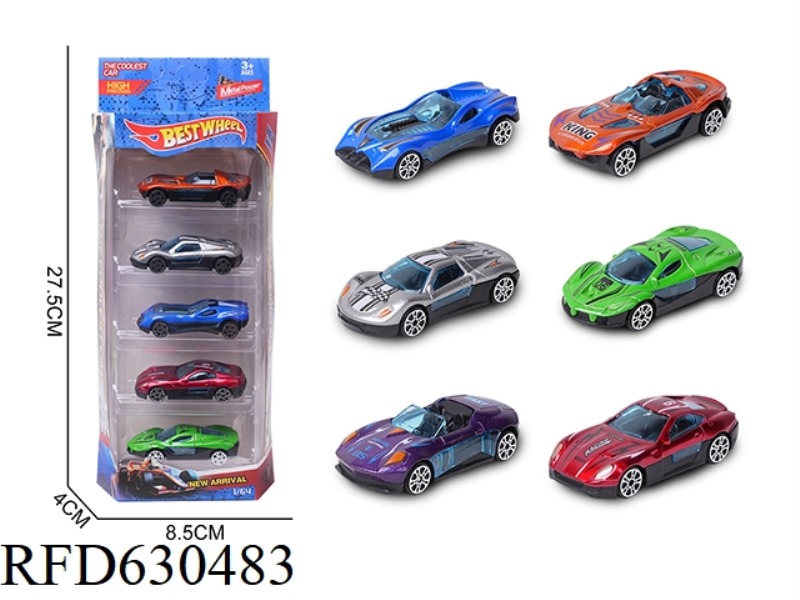 1:64 ALLOY CAR (RACE CAR, SPORTS CAR) 5 BOXED