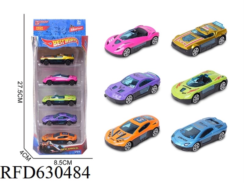 1:64 ALLOY CAR (RACE CAR, SPORTS CAR) 5 BOXED