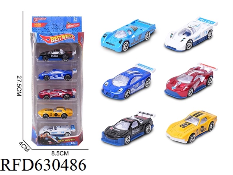 1:64 ALLOY CAR (RACE CAR, SPORTS CAR) 5 BOXED